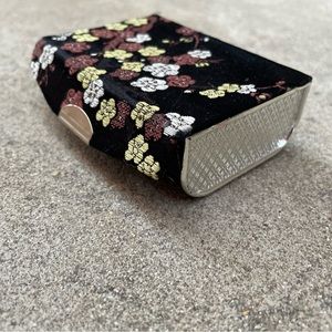 Vintage. Black And Floral Asian Print Lipstick Case